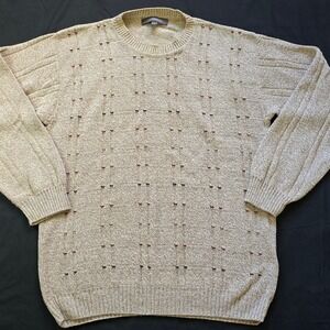 Vintage Croft & Barrow Men's Sweater L Made in USA Speckled Cotton Blend
